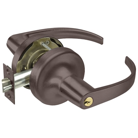 Grade 2 Storeroom/Closet Cylindrical Lock, Pacific Beach Lever, Conventional Cylinder, Dark Oxidized